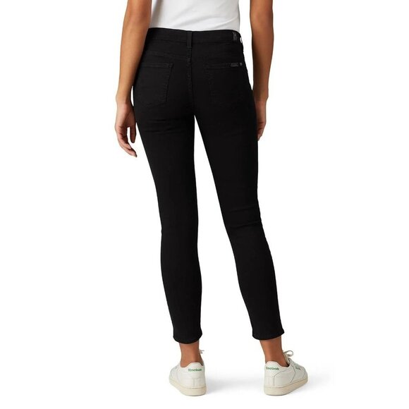 7 For All Mankind B(air) Ankle Skinny Black Denim Maternity Jeans Womens Size 30 - Picture 2 of 13